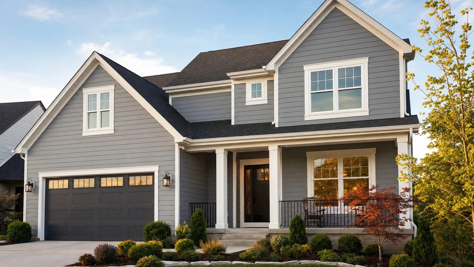 New low-maintenance siding on a metro-area home