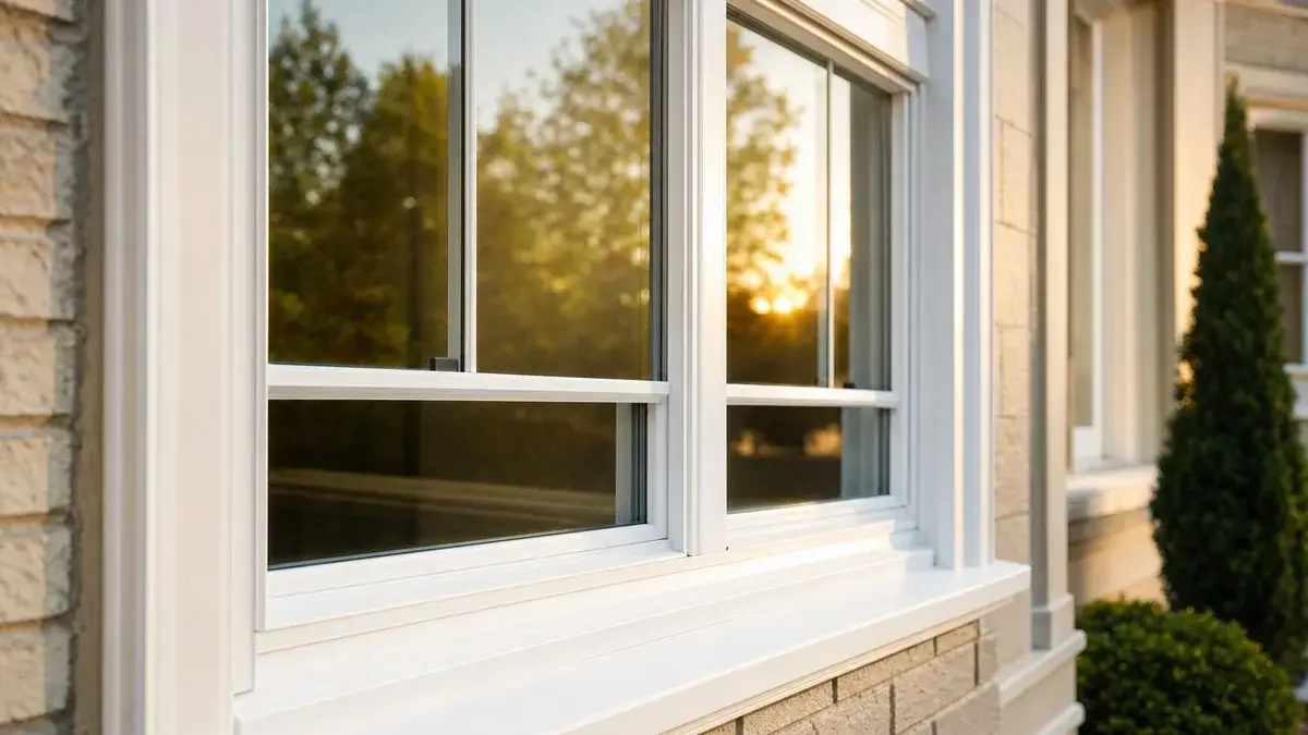 Close view of older windows on a St. Louis home